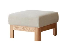 Hemu Footstool (Model I) with Cushion - Beige Yellow
